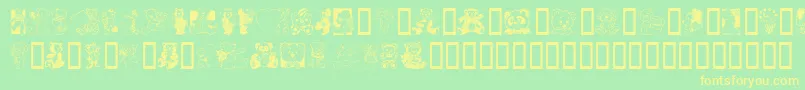 TeddyberV1.1 Font – Yellow Fonts on Green Background