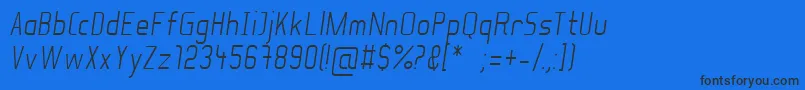 フォントSoulLotionLightItalic – 黒い文字の青い背景