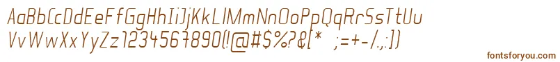 Шрифт SoulLotionLightItalic – коричневые шрифты на белом фоне