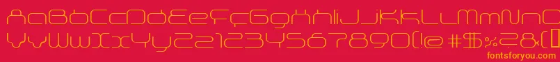 SupersonicThin Font – Orange Fonts on Red Background