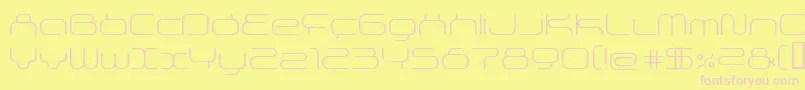 フォントSupersonicThin – ピンクのフォント、黄色の背景