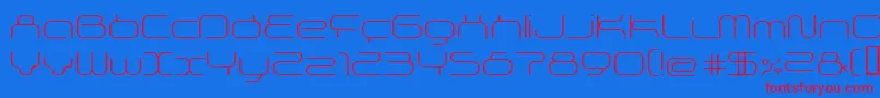 SupersonicThin-fontti – punaiset fontit sinisellä taustalla