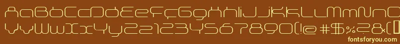 SupersonicThin-fontti – keltaiset fontit ruskealla taustalla
