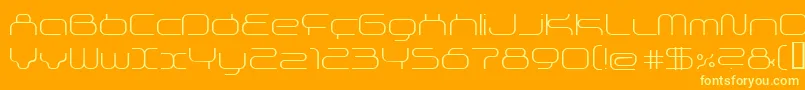 SupersonicThin-Schriftart – Gelbe Schriften auf orangefarbenem Hintergrund