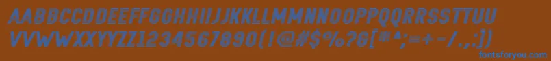 RemponkItalic Font – Blue Fonts on Brown Background