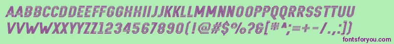 RemponkItalic Font – Purple Fonts on Green Background