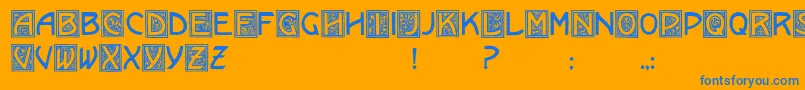 Kramer Font – Blue Fonts on Orange Background