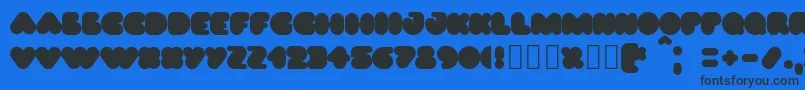 Puff02 Font – Black Fonts on Blue Background