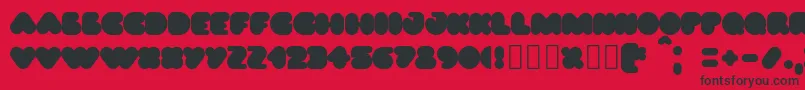 Puff02 Font – Black Fonts on Red Background