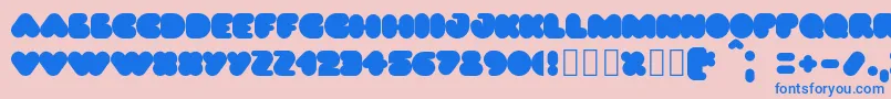 Puff02 Font – Blue Fonts on Pink Background