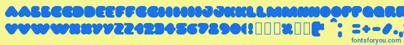 Puff02 Font – Blue Fonts on Yellow Background