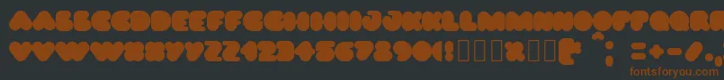Puff02-fontti – ruskeat fontit mustalla taustalla