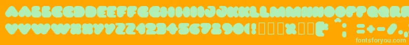 Puff02 Font – Green Fonts on Orange Background