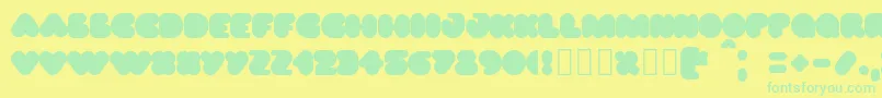 More about Puff02 Font Puff02 Font – Green Fonts on Yellow Background