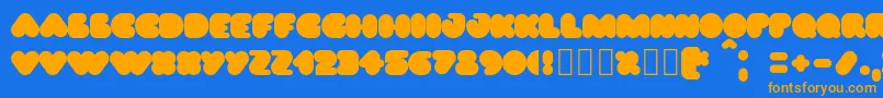 Puff02 Font – Orange Fonts on Blue Background
