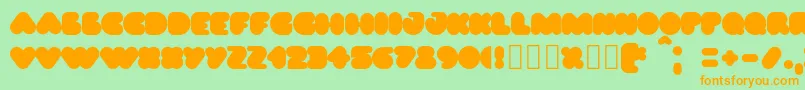 Puff02 Font – Orange Fonts on Green Background