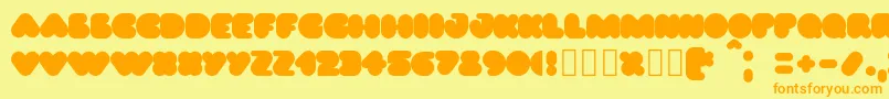 Puff02 Font – Orange Fonts on Yellow Background