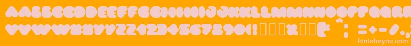 Puff02 Font – Pink Fonts on Orange Background