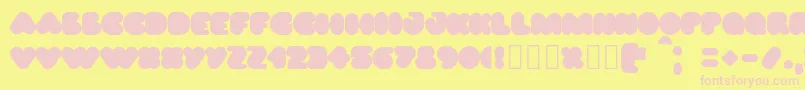 Puff02 Font – Pink Fonts on Yellow Background