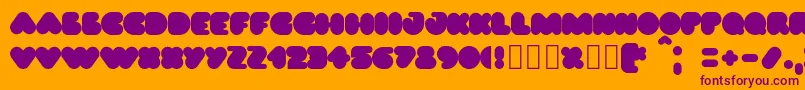 Puff02 Font – Purple Fonts on Orange Background
