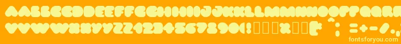 Puff02 Font – Yellow Fonts on Orange Background