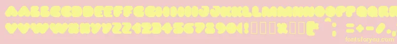 Puff02 Font – Yellow Fonts on Pink Background