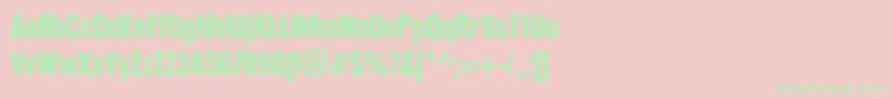 PlakLtBlackCondensed-Schriftart – Grüne Schriften auf rosa Hintergrund