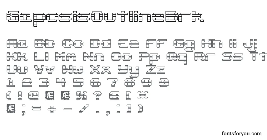 GaposisOutlineBrk-fontti – aakkoset, numerot, erikoismerkit
