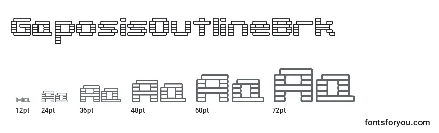 GaposisOutlineBrk Font Sizes