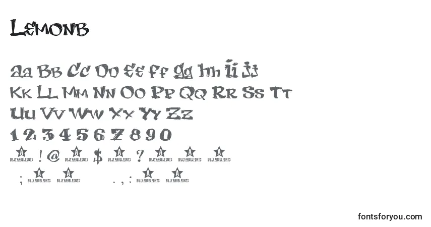Schriftart Lemonb – Alphabet, Zahlen, spezielle Symbole