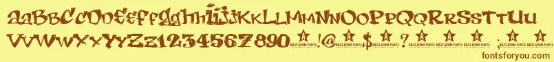 Lemonb Font – Brown Fonts on Yellow Background