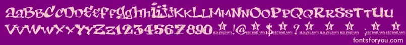 Lemonb Font – Pink Fonts on Purple Background