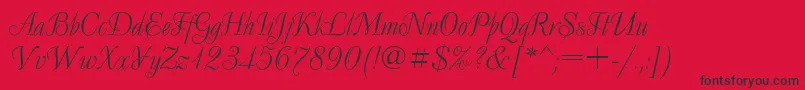 DecorRegular-Schriftart – Schwarze Schriften auf rotem Hintergrund