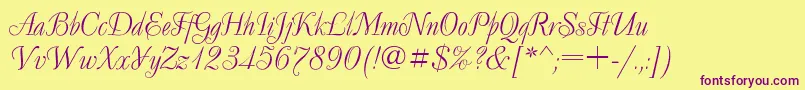 DecorRegular Font – Purple Fonts on Yellow Background