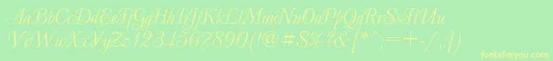 DecorRegular Font – Yellow Fonts on Green Background