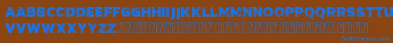 VtksMadalena Font – Blue Fonts on Brown Background