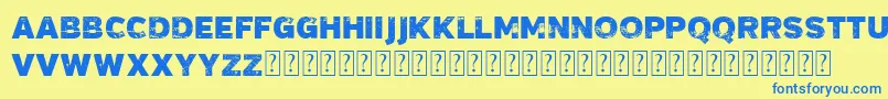 VtksMadalena Font – Blue Fonts on Yellow Background