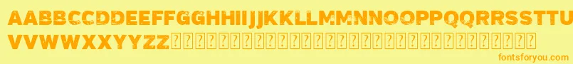VtksMadalena Font – Orange Fonts on Yellow Background