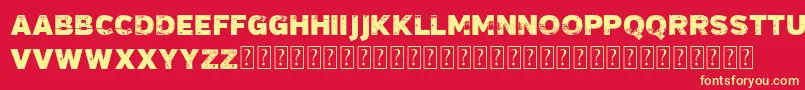 VtksMadalena Font – Yellow Fonts on Red Background