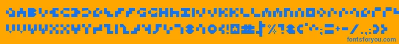 フォントKeystone – オレンジの背景に青い文字