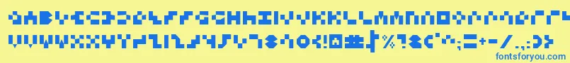 Keystone Font – Blue Fonts on Yellow Background