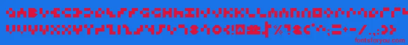 Keystone Font – Red Fonts on Blue Background