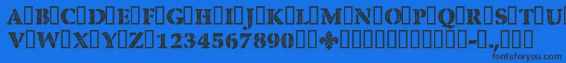 Шрифт CfquebecstampRegular – чёрные шрифты на синем фоне