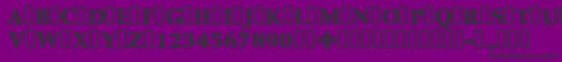 Czcionka CfquebecstampRegular – czarne czcionki na fioletowym tle