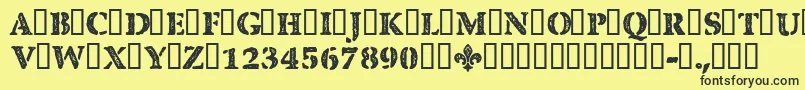 CfquebecstampRegular Font – Black Fonts on Yellow Background