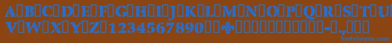 CfquebecstampRegular Font – Blue Fonts on Brown Background