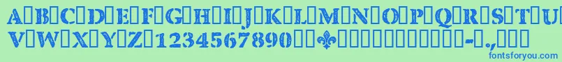 CfquebecstampRegular Font – Blue Fonts on Green Background