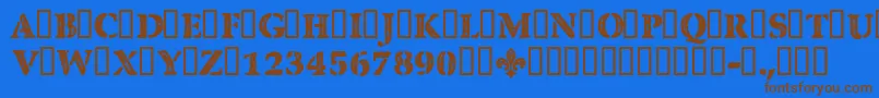CfquebecstampRegular Font – Brown Fonts on Blue Background