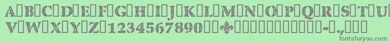 CfquebecstampRegular Font – Gray Fonts on Green Background
