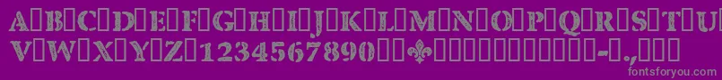 CfquebecstampRegular-Schriftart – Graue Schriften auf violettem Hintergrund
